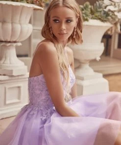 Floral Applique Short Sleeveless Dress By Juliet 860