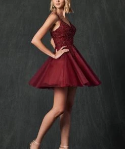 Embroidered Short Glitter Dress By Juliet 857 New