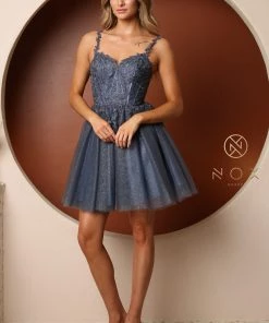 Short Embroidered Glitter Dress By Nox Anabel T744 New 12 Short Embroidered Glitter Dress By Nox Anabel T744 New
