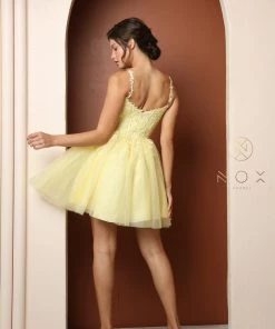 Short Embroidered Glitter Dress By Nox Anabel T744 New 17 Short Embroidered Glitter Dress By Nox Anabel T744 New