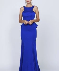 Fitted Sleeveless Gown With Ruffled Back By Juliet 645 Prom