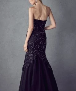 Prom Embroidered Strapless Mermaid Dress By Juliet 644