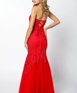 Prom Embroidered Strapless Mermaid Dress By Juliet 644