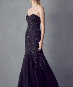 Prom Embroidered Strapless Mermaid Dress By Juliet 644