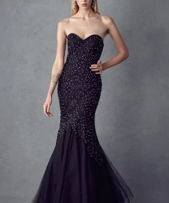 Prom Embroidered Strapless Mermaid Dress By Juliet 644
