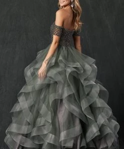 Prom Ruffled Off Shoulder Ball Gown By Juliet 395