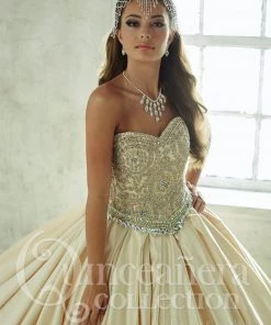 Quinceañera 2 Piece Satin Strapless Quinceanera Dress By House Of Wu 26826