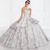 2 Piece Strapless Floral Print Quinceanera Dress By House Of Wu 26947