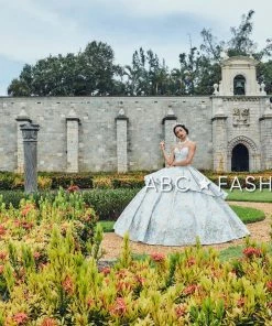 2 Piece Strapless Floral Print Quinceanera Dress By House Of Wu 26947