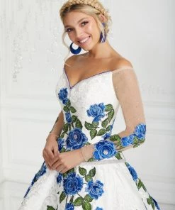 LA Glitter By House Of Wu 3-Piece Floral Charro Quinceanera Dress By LA Glitter 24075 Quinceañera