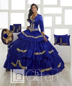 LA Glitter By House Of Wu 3-Piece Tiered Charro Dress By House Of Wu LA Glitter 24022