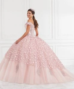 LA Glitter By House Of Wu Quinceañera 3D Butterfly Off Shoulder Quinceanera Dress By LA Glitter 24066