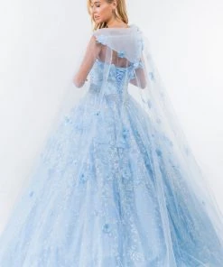 3D Floral Cape Ball Gown By Elizabeth K GL1939 29 3D Floral Cape Ball Gown By Elizabeth K GL1939