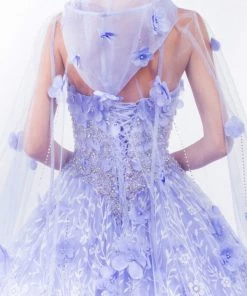 3D Floral Cape Ball Gown By Elizabeth K GL1939 21 3D Floral Cape Ball Gown By Elizabeth K GL1939