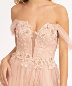 3D Floral Corset Gown By Elizabeth K GL3007