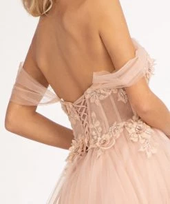 3D Floral Corset Gown By Elizabeth K GL3007