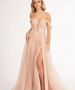 3D Floral Corset Gown By Elizabeth K GL3007