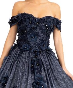 3D Floral Glitter Ball Gown By Elizabeth K GL1971 22 3D Floral Glitter Ball Gown By Elizabeth K GL1971