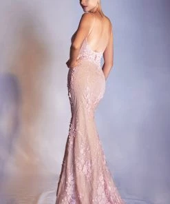 Prom 3D Floral Mermaid Dress By Cinderella Divine CDS403