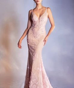 Prom 3D Floral Mermaid Dress By Cinderella Divine CDS403