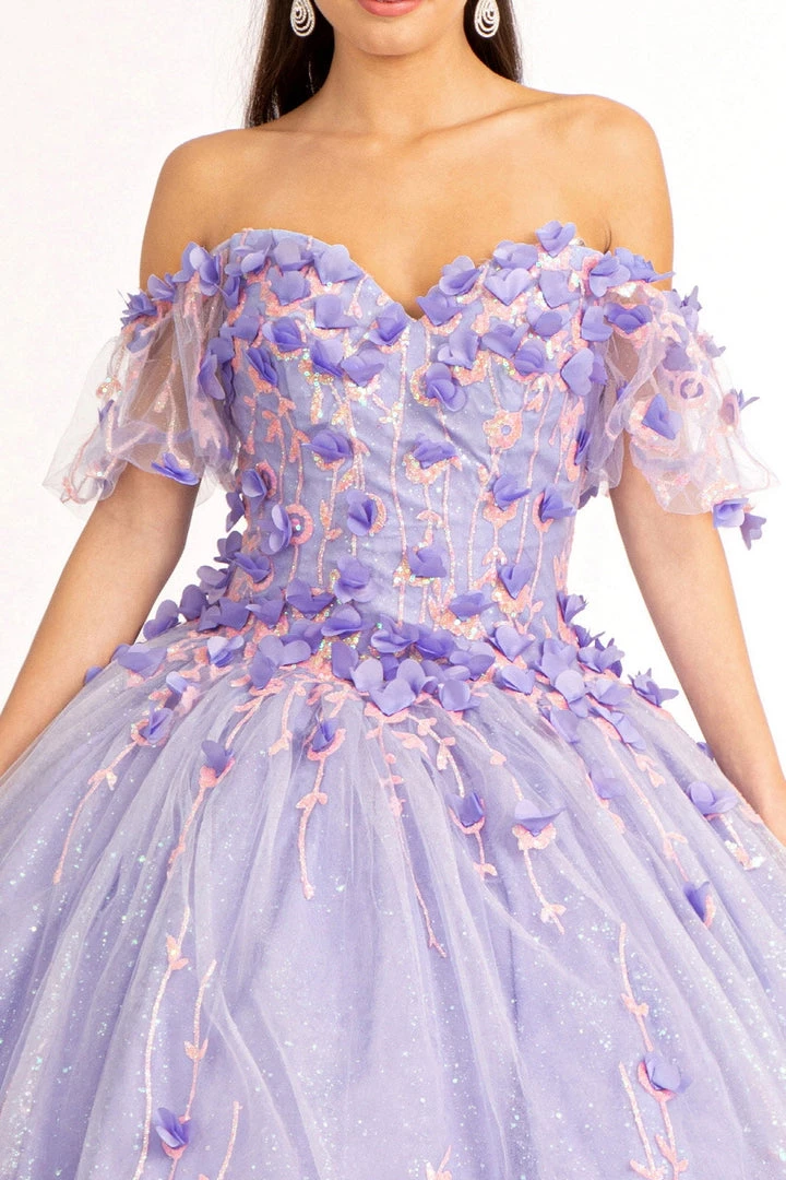 3D Floral Off Shoulder Ball Gown By Elizabeth K GL1975 14 3D Floral Off Shoulder Ball Gown By Elizabeth K GL1975