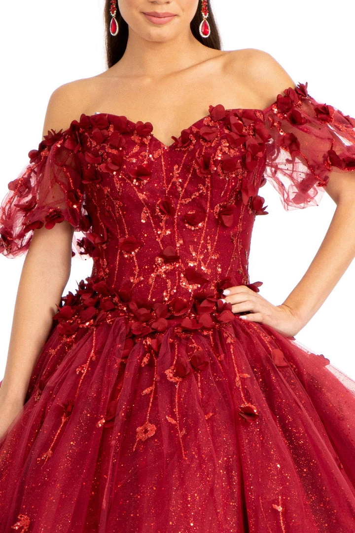 3D Floral Off Shoulder Ball Gown By Elizabeth K GL1975 10 3D Floral Off Shoulder Ball Gown By Elizabeth K GL1975