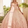 3D Floral Off Shoulder Ball Gown By Juliet 1434