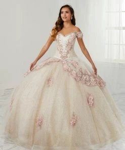 LA Glitter By House Of Wu 3D Floral Off Shoulder Quinceanera Dress By LA Glitter 24089 Quinceañera