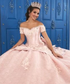 LA Glitter By House Of Wu Quinceañera 3D Floral Off Shoulder Dress By House Of Wu LA Glitter 24048 10 LA Glitter By House Of Wu Quinceañera 3D Floral Off Shoulder Dress By House Of Wu LA Glitter 24048