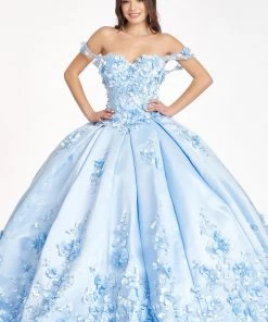 3D Floral Satin Ball Gown By Elizabeth K GL1961