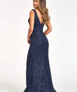 Prom 3D Floral Sequin Mermaid Dress By Elizabeth K GL3056