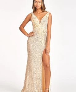 Prom 3D Floral Sequin Mermaid Dress By Elizabeth K GL3056 22 Prom 3D Floral Sequin Mermaid Dress By Elizabeth K GL3056