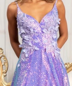 3D Floral Sequin Slit Gown By Elizabeth K GL3027 Prom 14 3D Floral Sequin Slit Gown By Elizabeth K GL3027 Prom