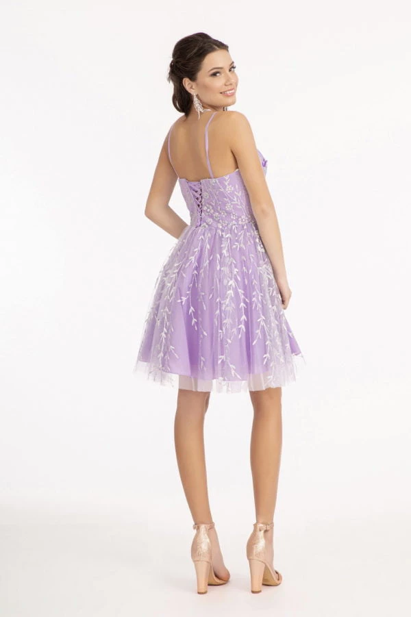 3D Floral Short Glitter Print Dress By Elizabeth K GS1998 Prom 8 3D Floral Short Glitter Print Dress By Elizabeth K GS1998 Prom