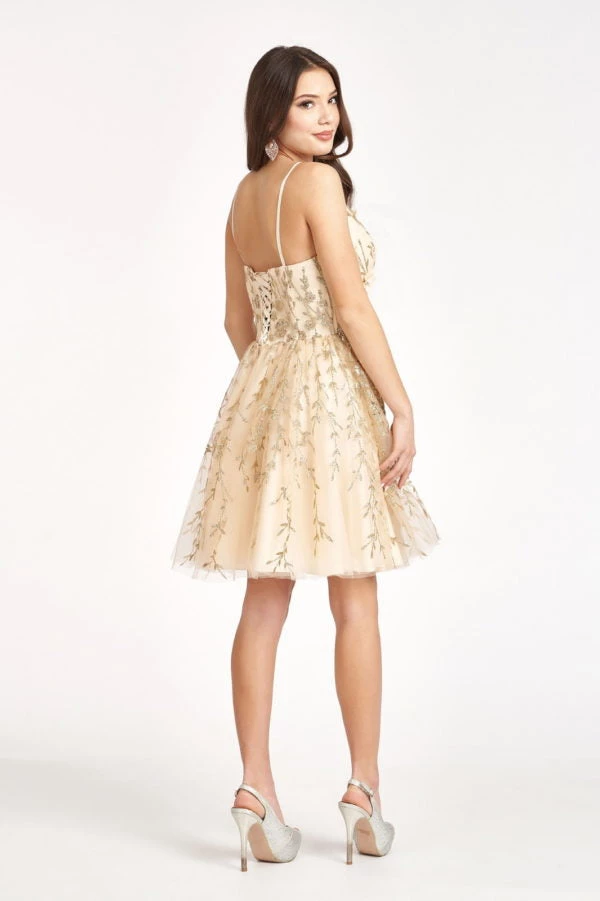 3D Floral Short Glitter Print Dress By Elizabeth K GS1998 Prom 4 3D Floral Short Glitter Print Dress By Elizabeth K GS1998 Prom