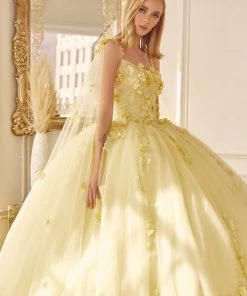 3D Floral Sleeveless Cape Ball Gown By Juliet 1436 20 3D Floral Sleeveless Cape Ball Gown By Juliet 1436