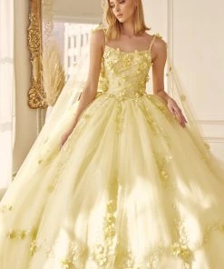 3D Floral Sleeveless Cape Ball Gown By Juliet 1436 18 3D Floral Sleeveless Cape Ball Gown By Juliet 1436