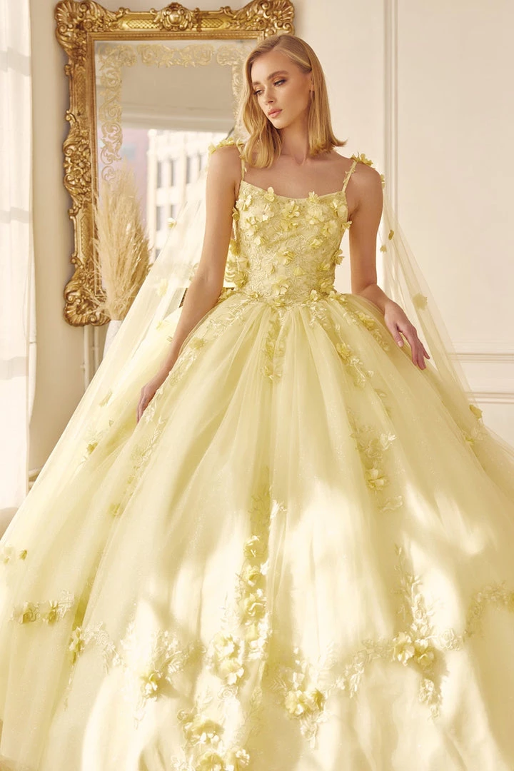3D Floral Sleeveless Cape Ball Gown By Juliet 1436 6 3D Floral Sleeveless Cape Ball Gown By Juliet 1436