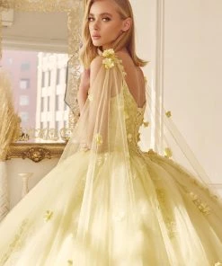 3D Floral Sleeveless Cape Ball Gown By Juliet 1436 17 3D Floral Sleeveless Cape Ball Gown By Juliet 1436