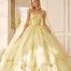 3D Floral Sleeveless Cape Ball Gown By Juliet 1436