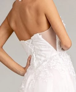 3D Floral Strapless Wedding Gown By Elizabeth K GL3010