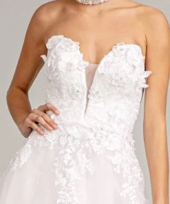 3D Floral Strapless Wedding Gown By Elizabeth K GL3010