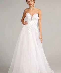 3D Floral Strapless Wedding Gown By Elizabeth K GL3010