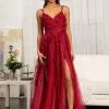 Prom 3D Floral Strappy Back Gown By Elizabeth K GL3033 1 Prom 3D Floral Strappy Back Gown By Elizabeth K GL3033