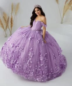 Quinceañera 3D Floral Tulle Quinceanera Dress By House Of Wu 26950