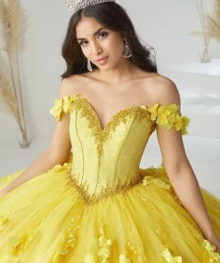 Quinceañera 3D Floral Tulle Quinceanera Dress By House Of Wu 26950