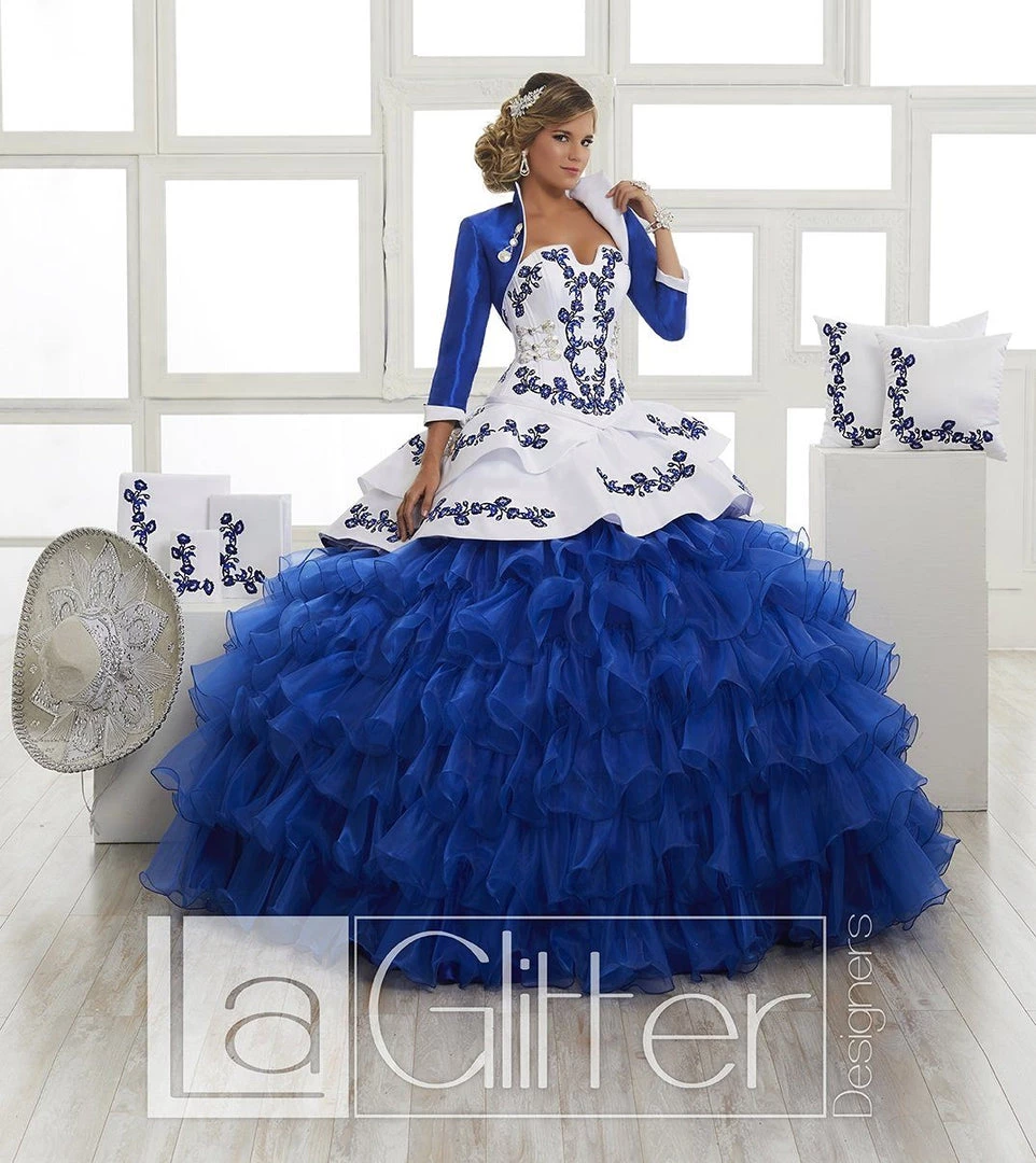LA Glitter By House Of Wu Quinceañera 4-Piece Ruffled Charro Dress By House Of Wu LA Glitter 24024 3 LA Glitter By House Of Wu Quinceañera 4-Piece Ruffled Charro Dress By House Of Wu LA Glitter 24024