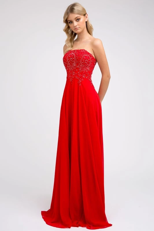 Long Lace Bodice Strapless Dress By Juliet 626 5 Long Lace Bodice Strapless Dress By Juliet 626