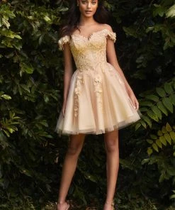 Short Off Shoulder Dress By Cinderella Divine CD0194 New