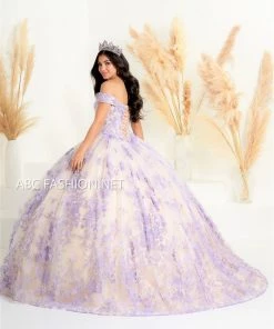 House Of Wu Fiesta Gowns Floral Applique Quinceanera Dress By Fiesta Gowns 56445